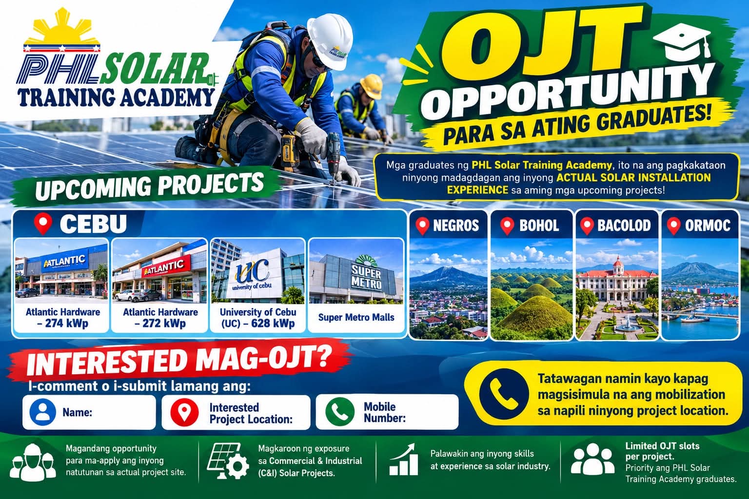 PHLSOLAR Training Academy - OJT opportunity para sa ating graduates!